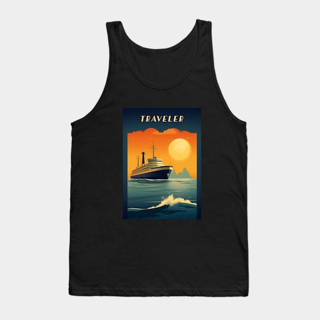 Cruise Travel Tank Top by Retro Travel Design